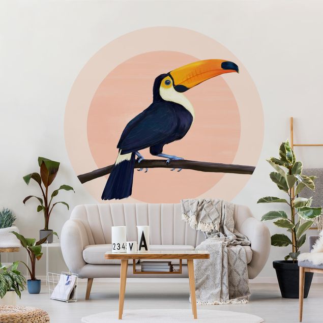Küche Dekoration Illustration Vogel Tukan Malerei Pastell