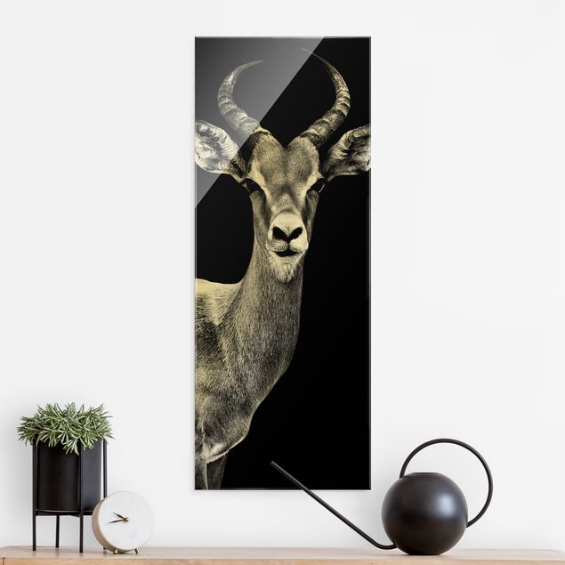 Wanddeko Schlafzimmer Impala Antilope schwarz-weiß