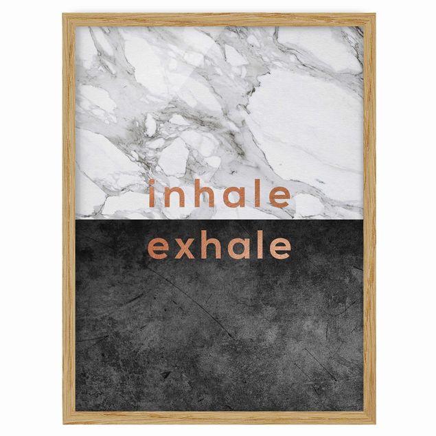 Wanddeko Esszimmer Inhale Exhale Kupfer und Marmor