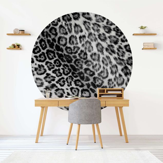 Wanddeko Wohnzimmer Jaguar Skin Schwarz-Weiß