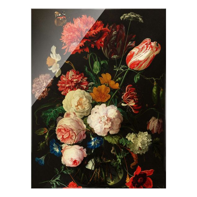 Wanddeko Esszimmer Jan Davidsz de Heem - Stillleben mit Blumen in einer Glasvase