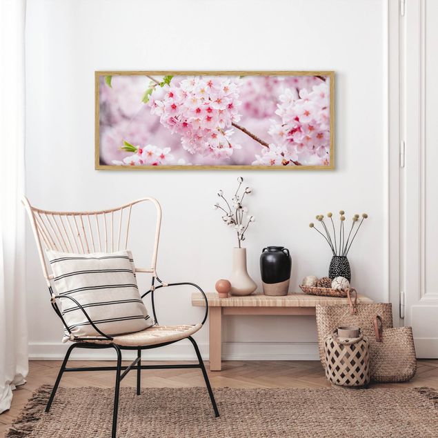 Wanddeko Wohnzimmer Japanische Kirschblüten
