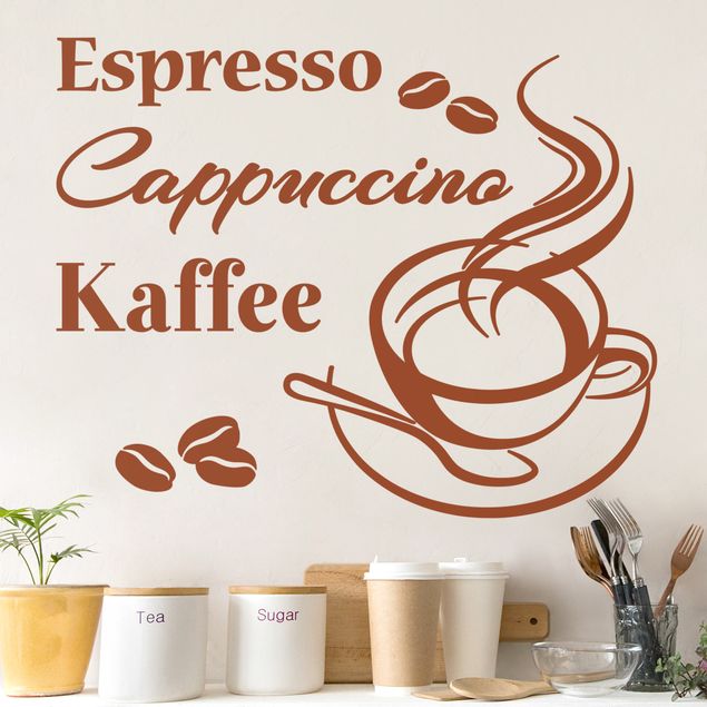 Wanddeko Büro Kaffeepause - Espresso Cappucino Kaffee