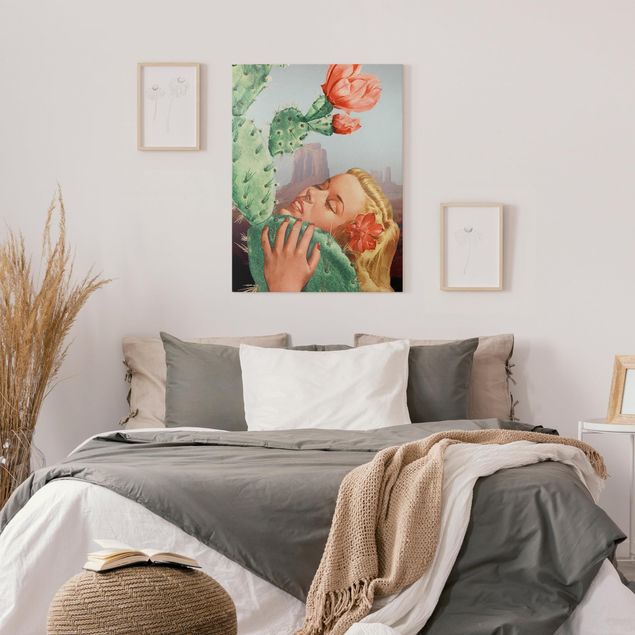Wanddeko Schlafzimmer Kaktus-Liebe