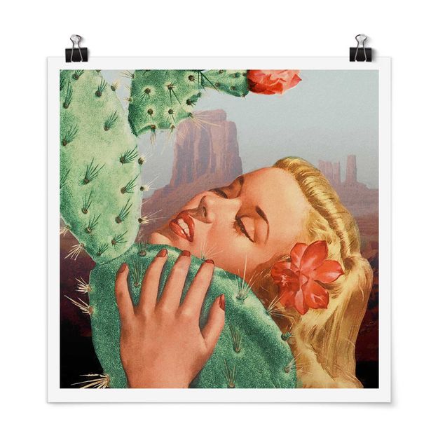 Wanddeko Büro Kaktus-Liebe