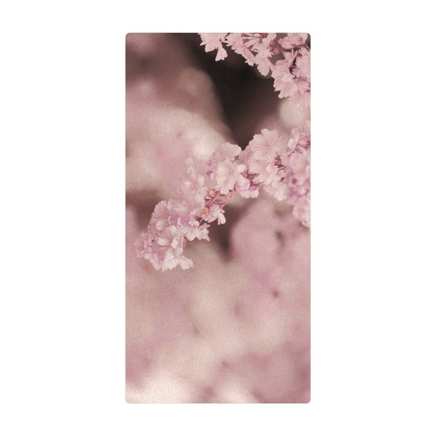 Wanddeko Praxis Kirschblüte im Violetten Licht