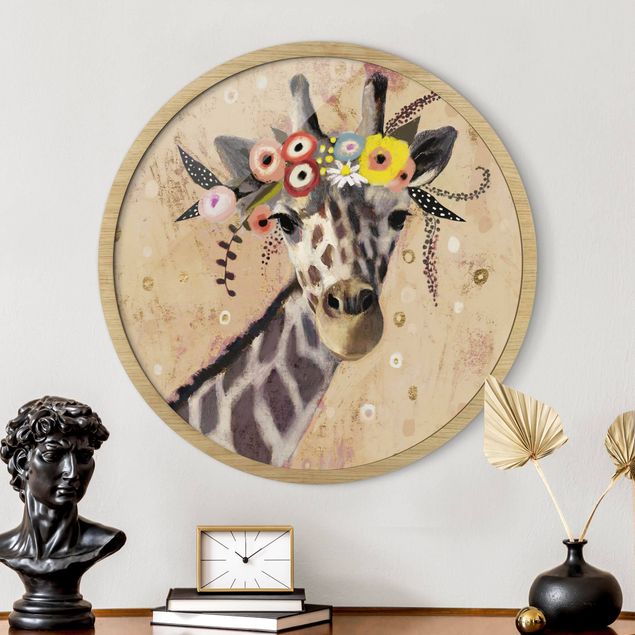 Wanddeko braun Klimt Giraffe