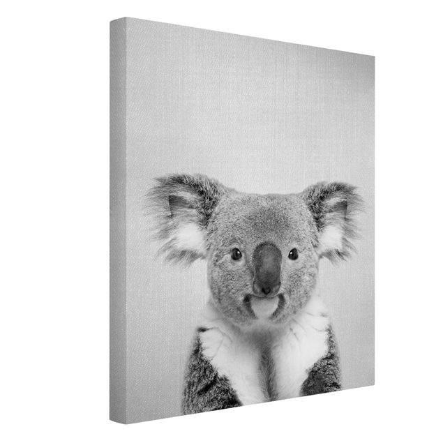 Wanddeko Büro Koala Klaus Schwarz Weiß