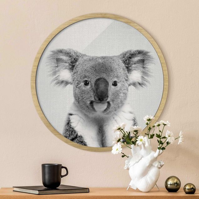 Wanddeko Wohnzimmer Koala Klaus Schwarz Weiß