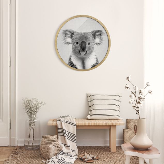 Wanddeko Schlafzimmer Koala Klaus Schwarz Weiß