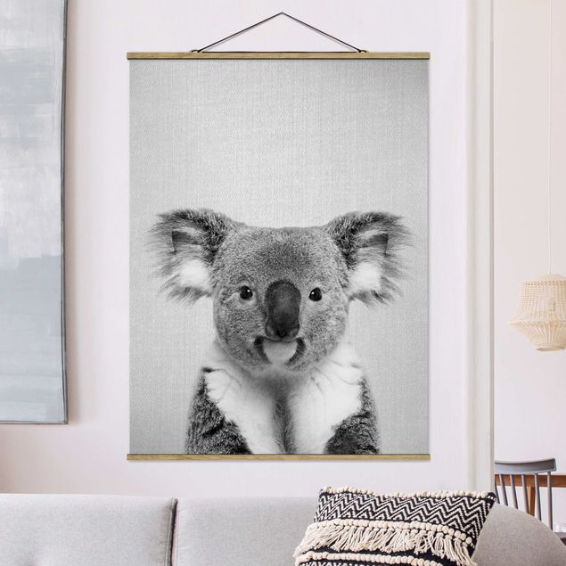 Babyzimmer Deko Koala Klaus Schwarz Weiß