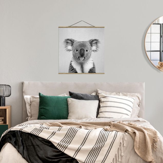 Wanddeko Wohnzimmer Koala Klaus Schwarz Weiß