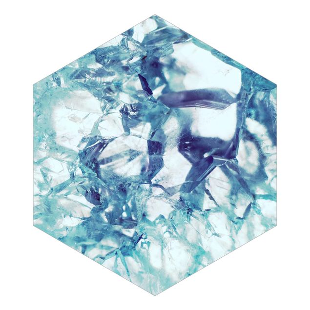 Wanddeko Flur Kristall Blau