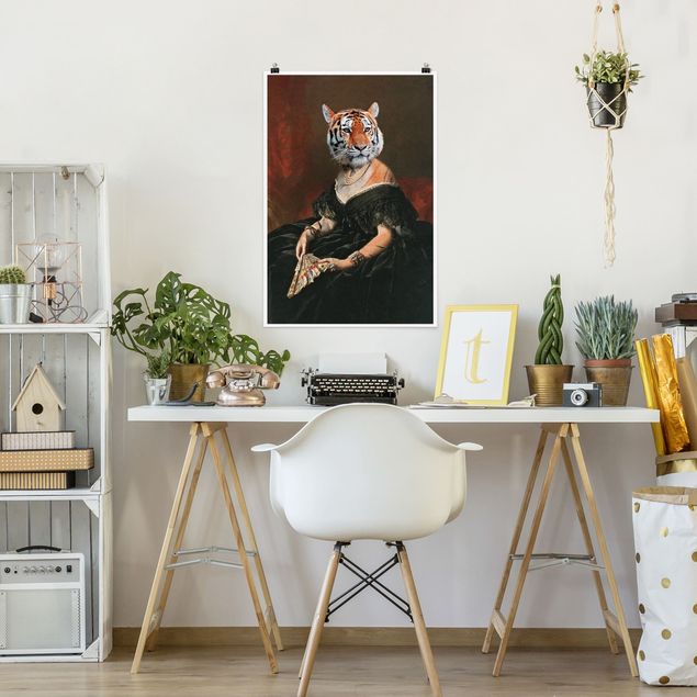 Wanddeko Büro Lady Tiger