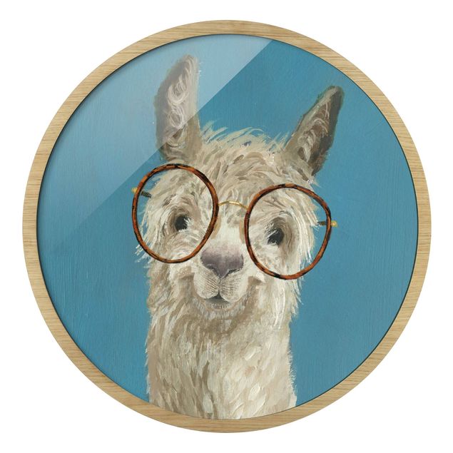 Deko Tiere Lama mit Brille I