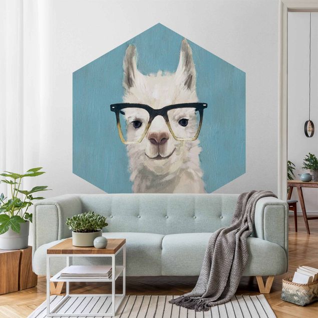 Wanddeko Schlafzimmer Lama mit Brille IV