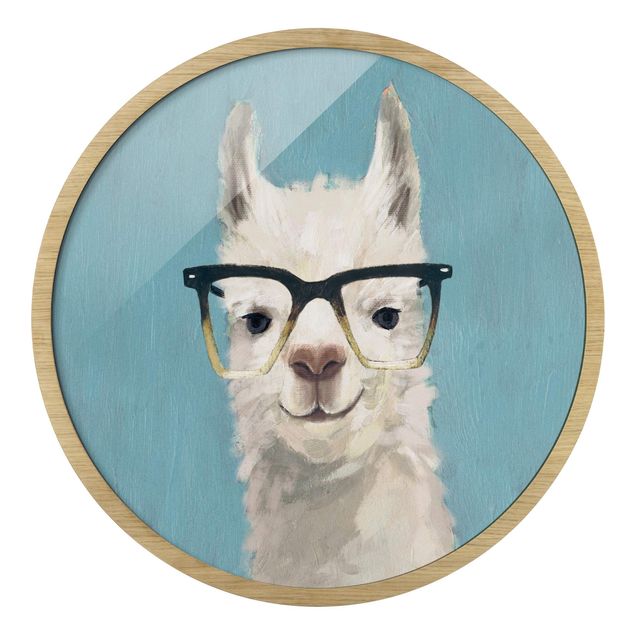 Deko Tiere Lama mit Brille IV