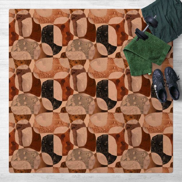 Wanddeko Schlafzimmer Lebende Steine Muster in Braun