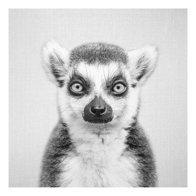 Wanddeko über Sofa Lemur Ludwig Schwarz Weiß