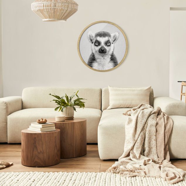 Wanddeko Schlafzimmer Lemur Ludwig Schwarz Weiß