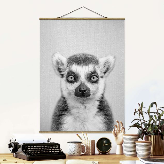 Babyzimmer Deko Lemur Ludwig Schwarz Weiß
