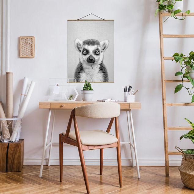 Wandbilder Affen Lemur Ludwig Schwarz Weiß