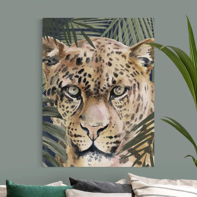 Wanddeko Schlafzimmer Leopard im Dschungel