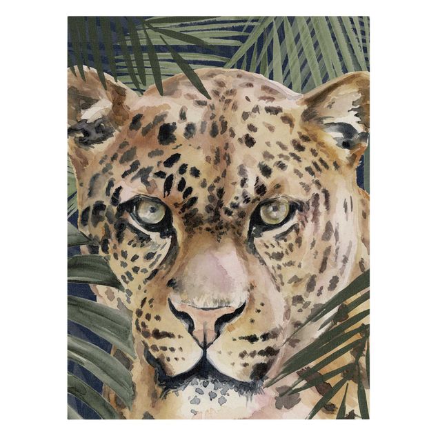 Wanddeko Esszimmer Leopard im Dschungel
