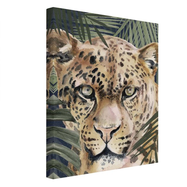 Wanddeko Büro Leopard im Dschungel