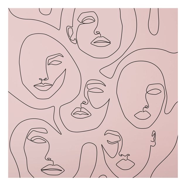 Wanddeko Praxis Line Art - Beauty Portraits in Blush Rose