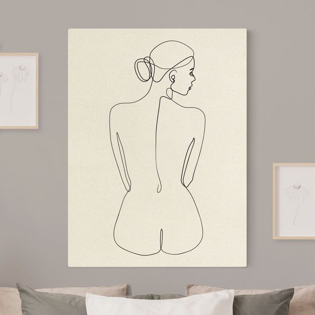 Wanddeko Schlafzimmer Line Art Akt Frau Rücken Schwarz Weiß