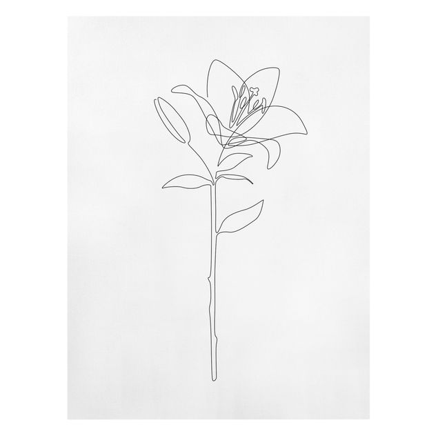 Wanddeko Praxis Line Art Blumen - Lilie