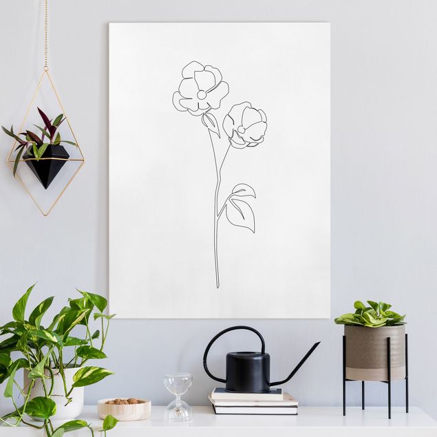 Wandbilder Mohnblumen Line Art Blumen - Mohnblüte