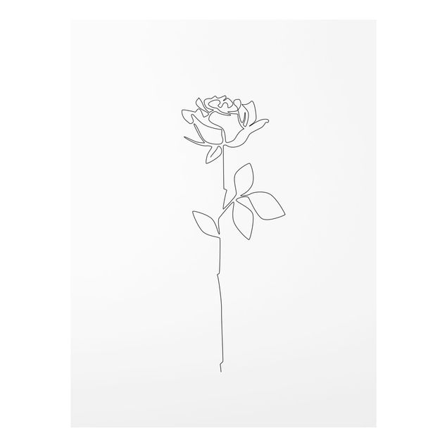 Wanddeko Praxis Line Art Blumen - Rose