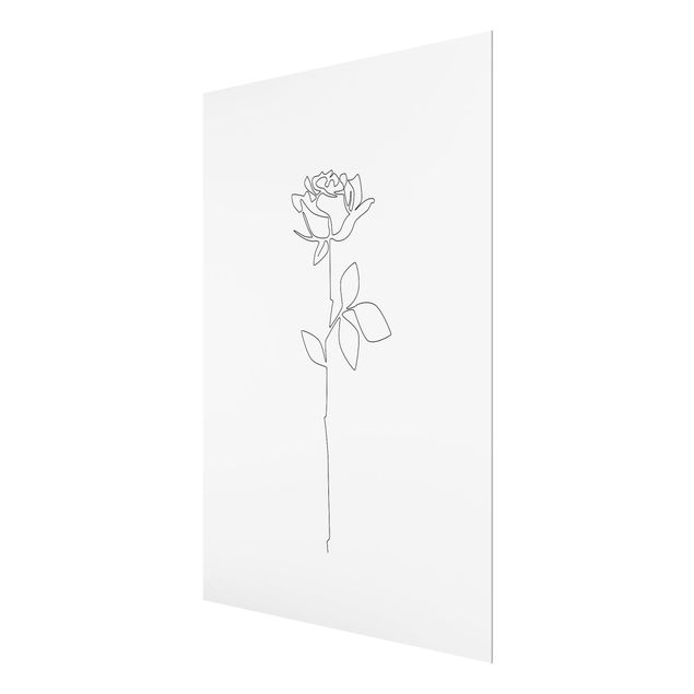 Wohndeko Portrait Line Art Blumen - Rose