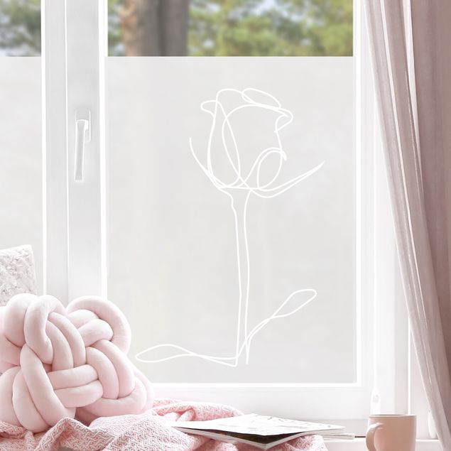 Wanddeko Schlafzimmer Line Art Rose