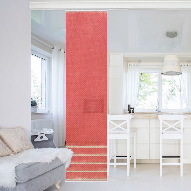 Wanddeko Wohnzimmer Linien Treffen auf Rot