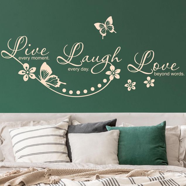 Wanddeko Sprüche Live Laugh Love Schriftzug