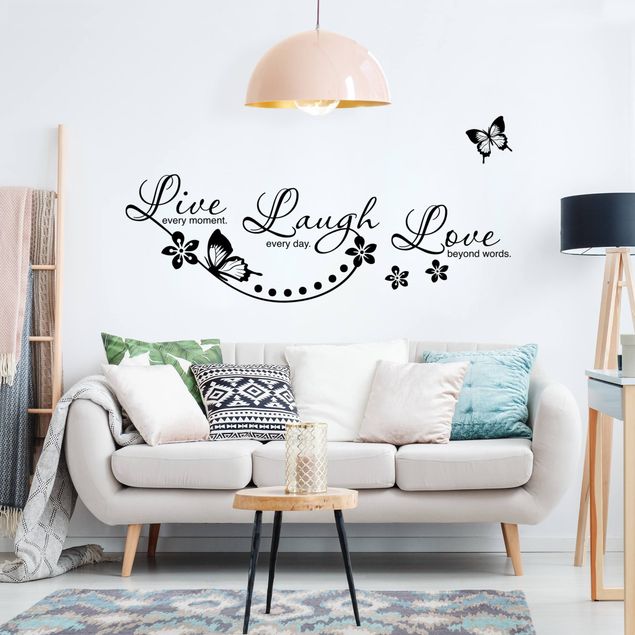 Wanddeko Büro Live Laugh Love Schriftzug