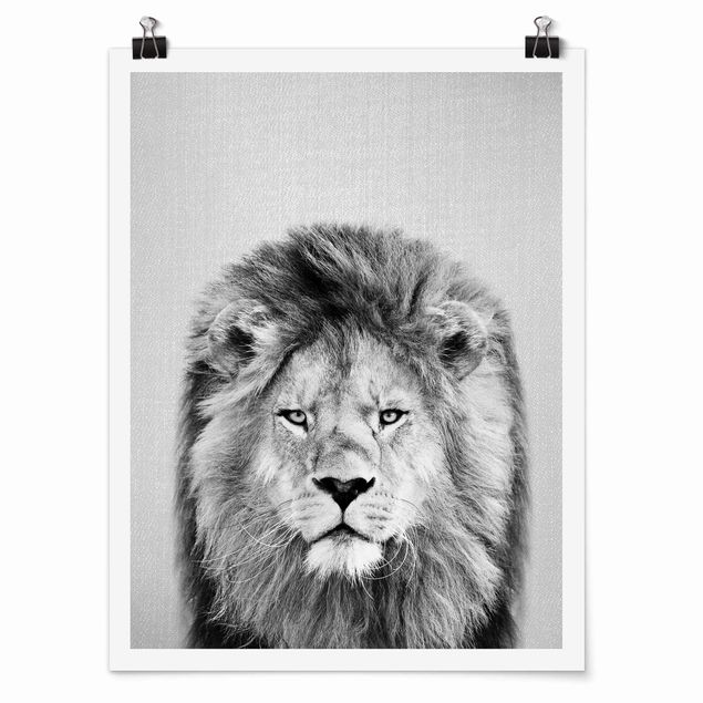 Wandbilder Löwen Löwe Linus Schwarz Weiß