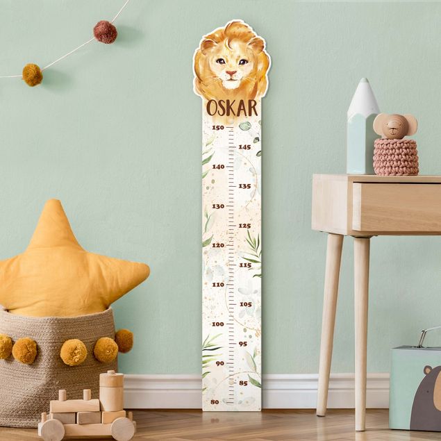 Wanddeko Büro Löwe mit Wunschname