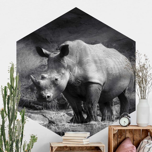 Wohndeko Afrika Lonesome Rhinoceros