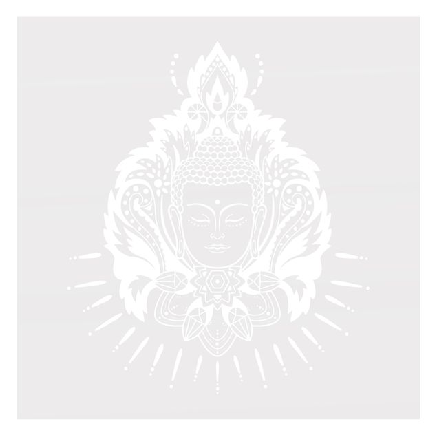 Wanddeko Orientalisch Lotus mit Buddha II