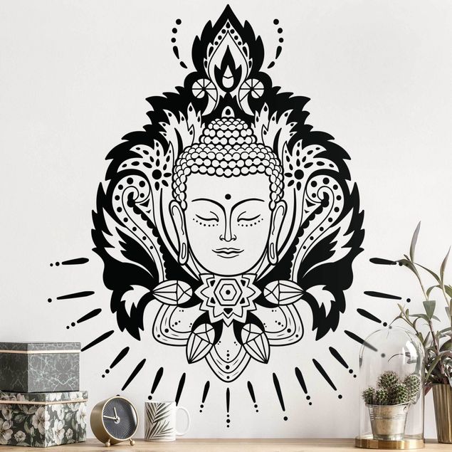 Wanddeko Büro Lotus mit Buddha
