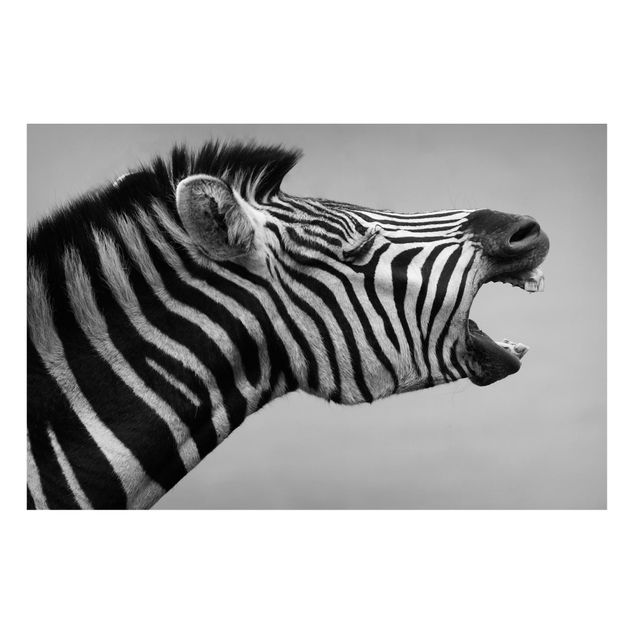 Wanddeko Esszimmer Brüllendes Zebra II