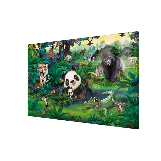 Wanddeko Mädchenzimmer Dschungel mit Tieren