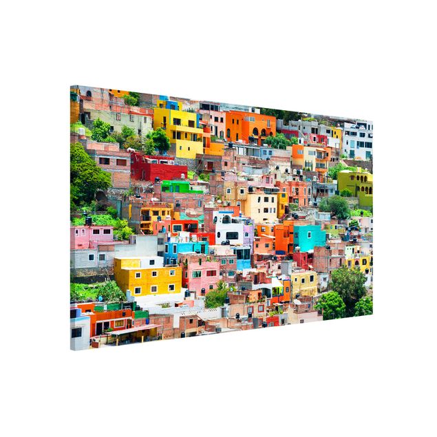 Wanddeko bunt Farbige Häuserfront Guanajuato