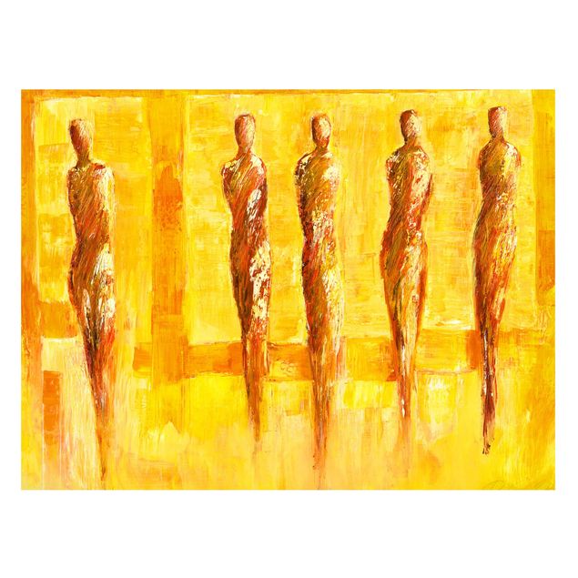 Wanddeko Esszimmer Petra Schüßler - Fünf Figuren in Gelb