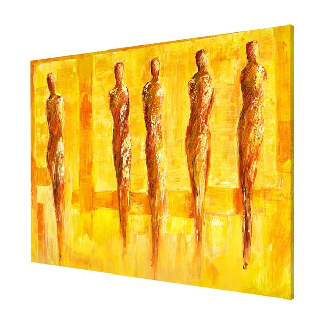 Wanddeko Büro Petra Schüßler - Fünf Figuren in Gelb