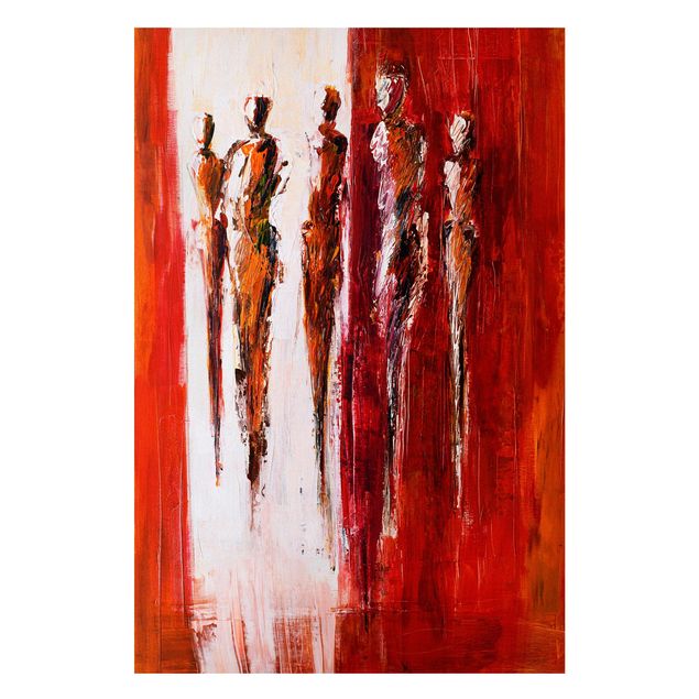 Wanddeko Esszimmer Petra Schüßler - Fünf Figuren in Rot 01